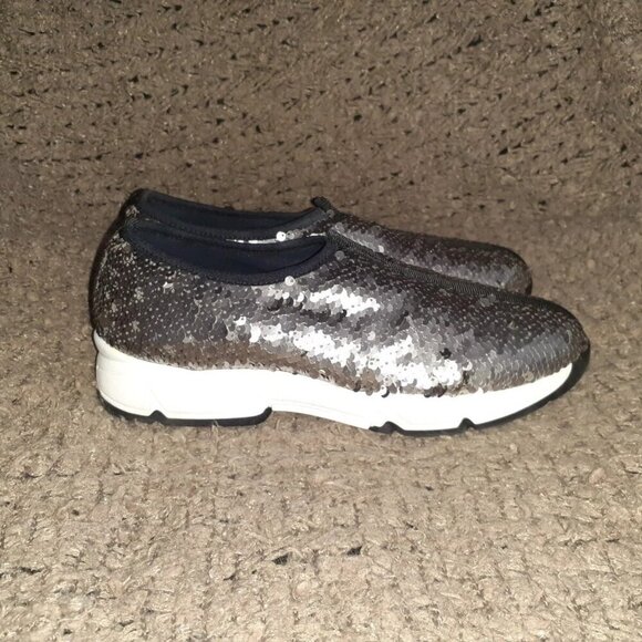 Méliné-MELINE-Black/Gray Sequins Loafers-Italy-Sz 38-Excellent - Picture 5 of 8